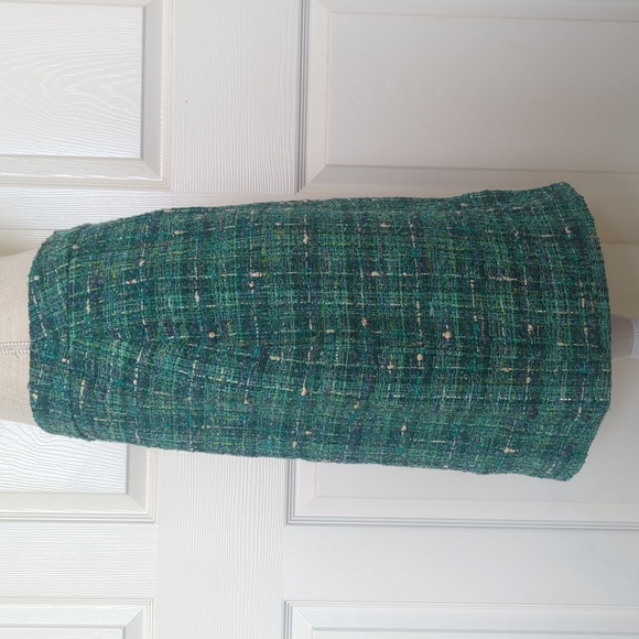 Kate Spade Paint the Town Judy Skirt in Forrest Green Tweed - Picture 4 of 7